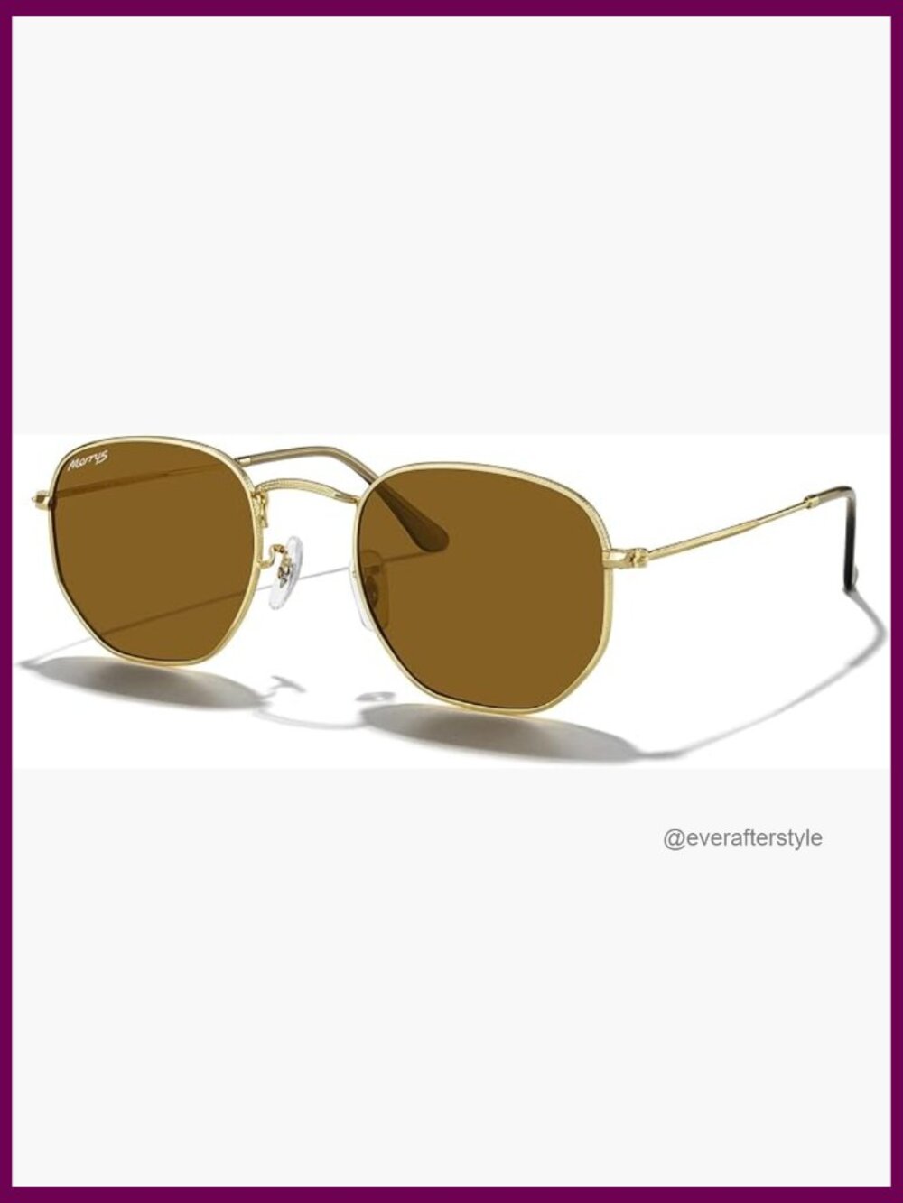 Vintage Polygon Square Polarized Sunglasses Metal Frame